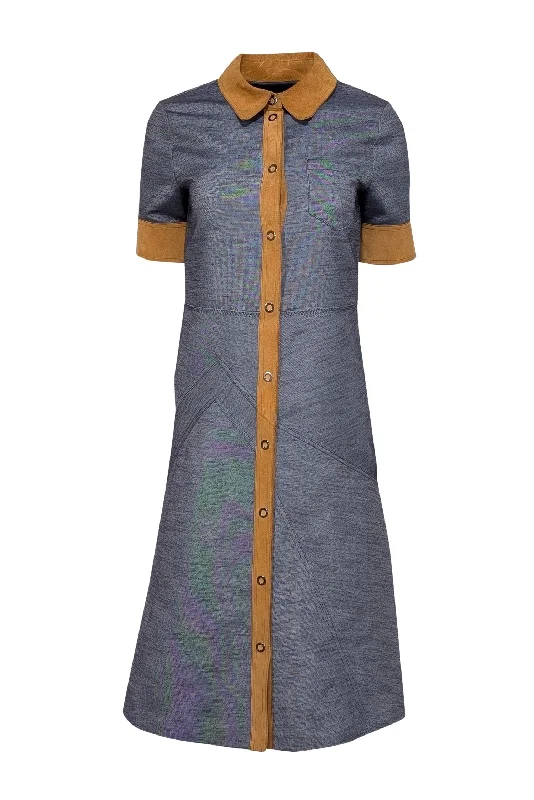 Mermaid - Style Women Dress with a Fitted Silhouette for Special Occasions Mermaid - Style Women Dress with a Fitted Silhouette for Special Occasions Maison Martin Margiela - Grey Chambray Denim w/ Tan Suede Trim Dress Sz 4 Mermaid - Style Women Dress with a Fitted Silhouette for Special Occasions Mermaid - Style Women Dress with a Fitted Silhouette for Special Occasions Maison Martin Margiela - Grey Chambray Denim w/ Tan Suede Trim Dress Sz 4