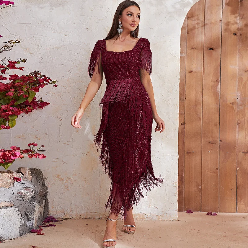 Pleated Women Dress with a Timeless and Elegant Texture Pleated Women Dress with a Timeless and Elegant Texture NiDELL Foreign Trade Hot-Selling Tassel Dress Mid-Length Tassels Slim-Fit Sequin Ball Gown Dress SN305-3 Pleated Women Dress with a Timeless and Elegant Texture Pleated Women Dress with a Timeless and Elegant Texture NiDELL Foreign Trade Hot-Selling Tassel Dress Mid-Length Tassels Slim-Fit Sequin Ball Gown Dress SN305-3