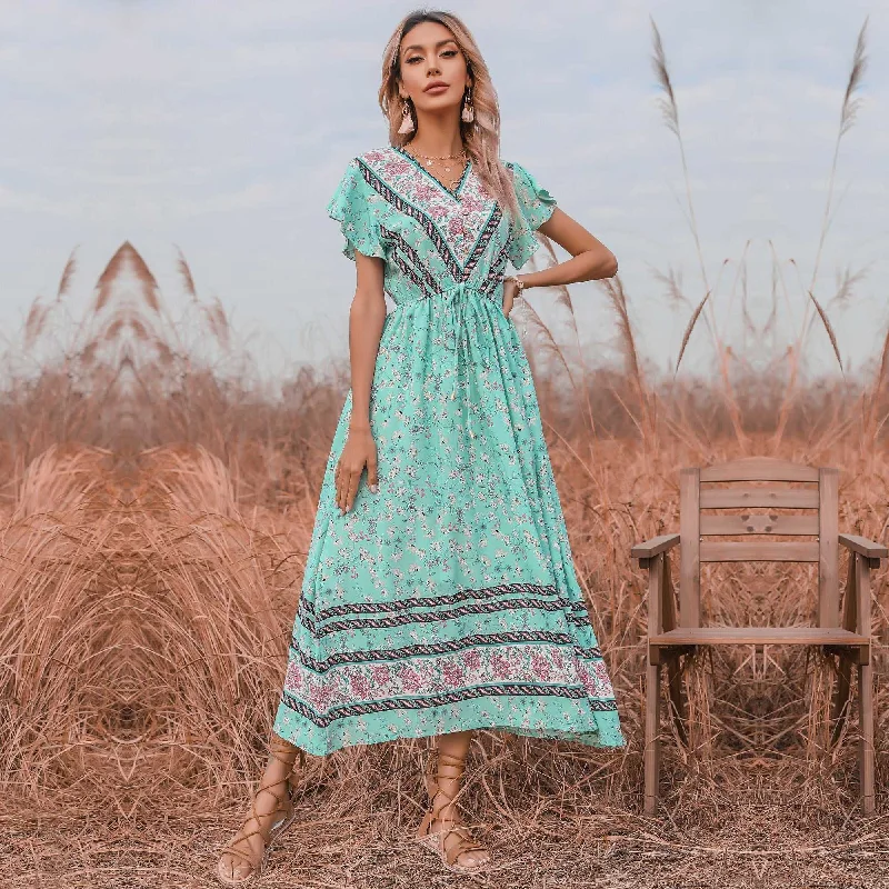 Maxi dresses with a ruched bodice for a more form - fitting and feminine shapeKittenAlarm - V-neck Long Dress Maxi dresses with a ruched bodice for a more form - fitting and feminine shapeKittenAlarm - V-neck Long Dress