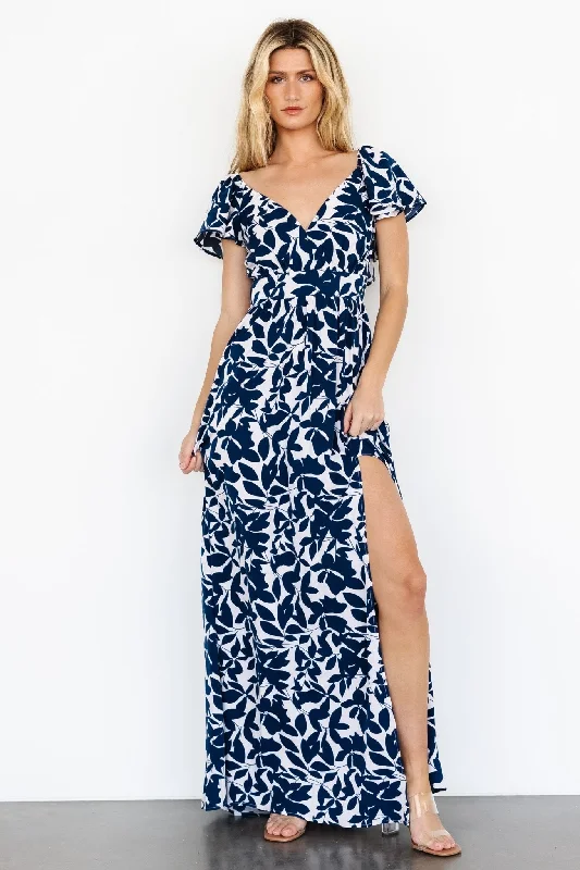 Maxi dresses with balloon sleeves for a vintage - inspired styleAdira Maxi Dress | Navy Floral Maxi dresses with balloon sleeves for a vintage - inspired styleAdira Maxi Dress | Navy Floral