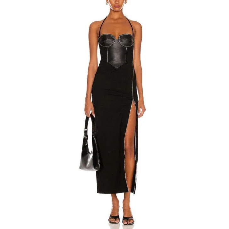 Sequined maxi dresses for formal evening galasKittenAlarm - Calissa Halter Neck Underwire Maxi Dress Sequined maxi dresses for formal evening galasKittenAlarm - Calissa Halter Neck Underwire Maxi Dress
