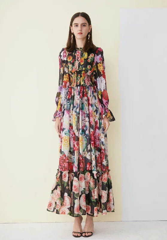 Metallic maxi dresses for a glamorous New Year's Eve partyFashionSierra - Floral Printed Ruffles Elegant Designer Casual Holiday Maxi Dresses Metallic maxi dresses for a glamorous New Year's Eve partyFashionSierra - Floral Printed Ruffles Elegant Designer Casual Holiday Maxi Dresses