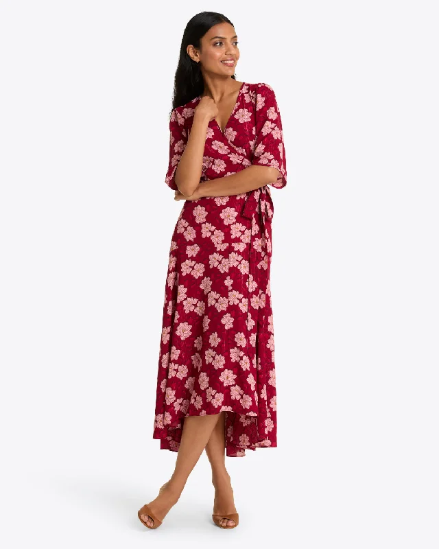 High - low midi dresses with geometric patterns for a modern partyFiona Wrap Midi Dress in Lurex Crepe High - low midi dresses with geometric patterns for a modern partyFiona Wrap Midi Dress in Lurex Crepe