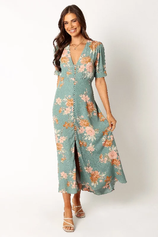 A - line midi dresses with floral prints for spring brunchesFrampton Midi Dress - Blue Floral A - line midi dresses with floral prints for spring brunchesFrampton Midi Dress - Blue Floral