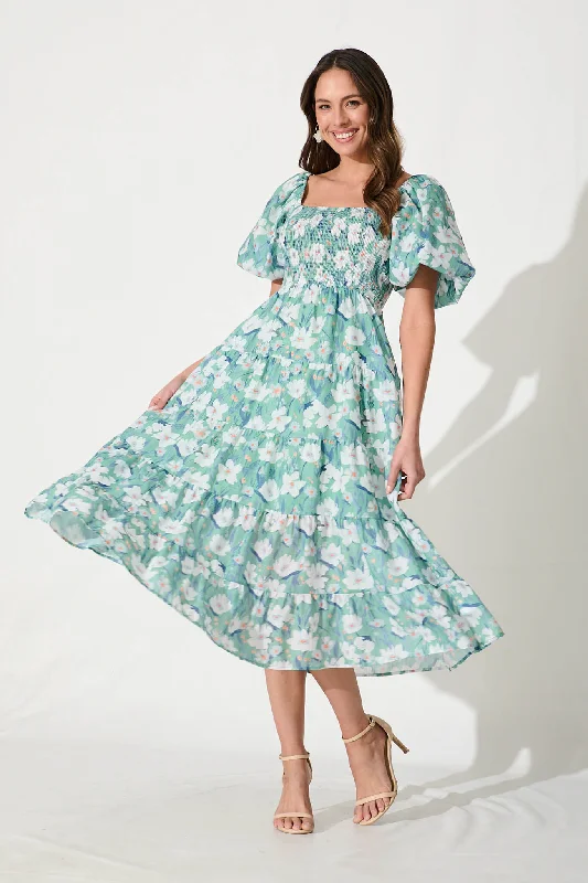 Velvet midi dresses in jewel tones for a glamorous winter eventLuella Midi Dress In Multi Green Floral Velvet midi dresses in jewel tones for a glamorous winter eventLuella Midi Dress In Multi Green Floral