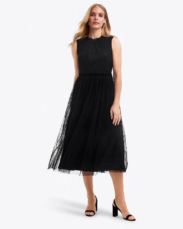 Midi dresses with ruffled hems for a romantic date nightSleeveless Dress in Tulle