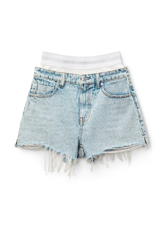Distressed Denim Top for a Trendy and Edgy LookAlexander Wang Logo Elastic Denim Short - Pebble Beach Distressed Denim Top for a Trendy and Edgy LookAlexander Wang Logo Elastic Denim Short - Pebble Beach