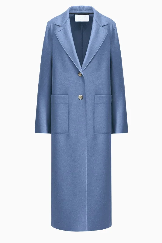 Patchwork Denim Top with a Unique and Artistic AppealHarris Wharf Long Boxy Pressed Wool Coat - Denim Blue Patchwork Denim Top with a Unique and Artistic AppealHarris Wharf Long Boxy Pressed Wool Coat - Denim Blue
