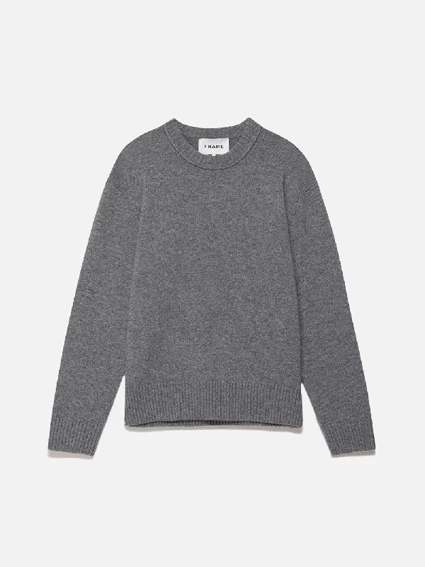 Washed - Out Denim Top for a Vintage AestheticLightweight Cashmere Sweater -- Gris