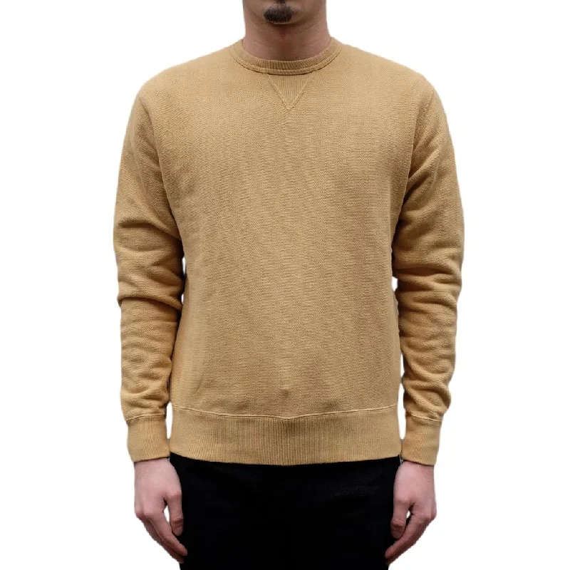 Denim Top for a Beachside Picnic with a Laid - Back StyleOD+LW Natural Kakishibu Dyed Vintage Jacquard Knit Crewneck Sweatshirt Denim Top for a Beachside Picnic with a Laid - Back StyleOD+LW Natural Kakishibu Dyed Vintage Jacquard Knit Crewneck Sweatshirt