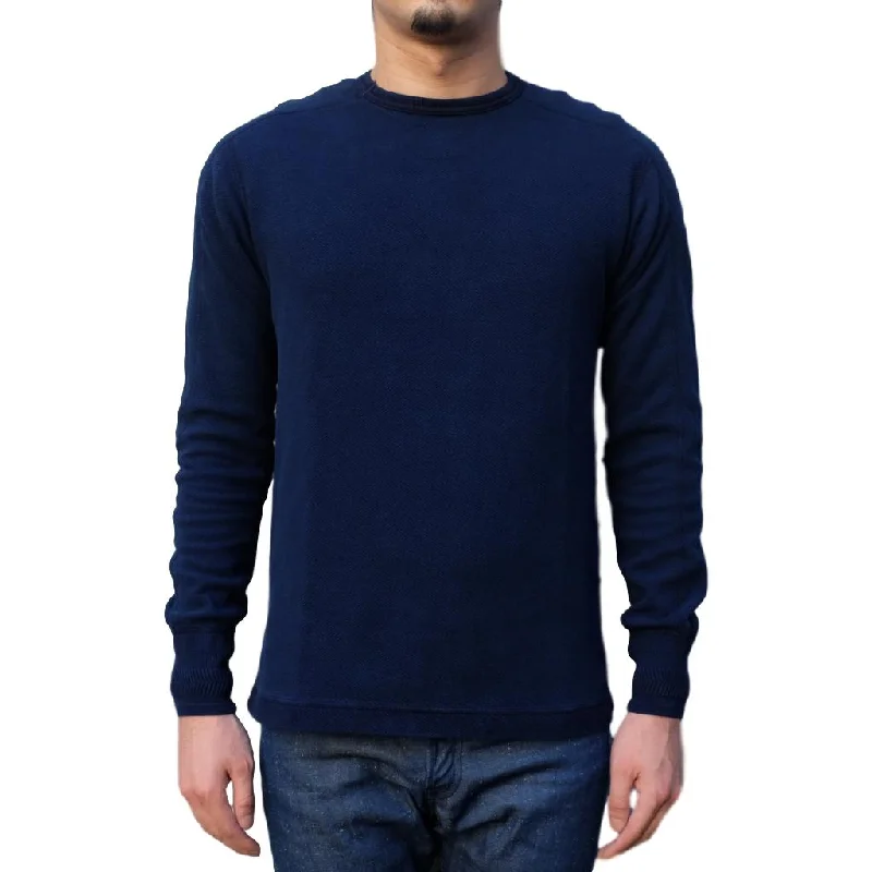 Denim Top with a Collared Neckline for a Preppy StyleOD+LW Twill Face Indigo Dyed Crewneck L/S Tee Denim Top with a Collared Neckline for a Preppy StyleOD+LW Twill Face Indigo Dyed Crewneck L/S Tee
