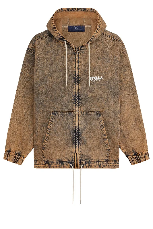 Ripped Denim Top for a Rebellious Fashion StatementStella McCartney x Disney Mickey Logo Denim Hoodie - Marble Peach Ripped Denim Top for a Rebellious Fashion StatementStella McCartney x Disney Mickey Logo Denim Hoodie - Marble Peach