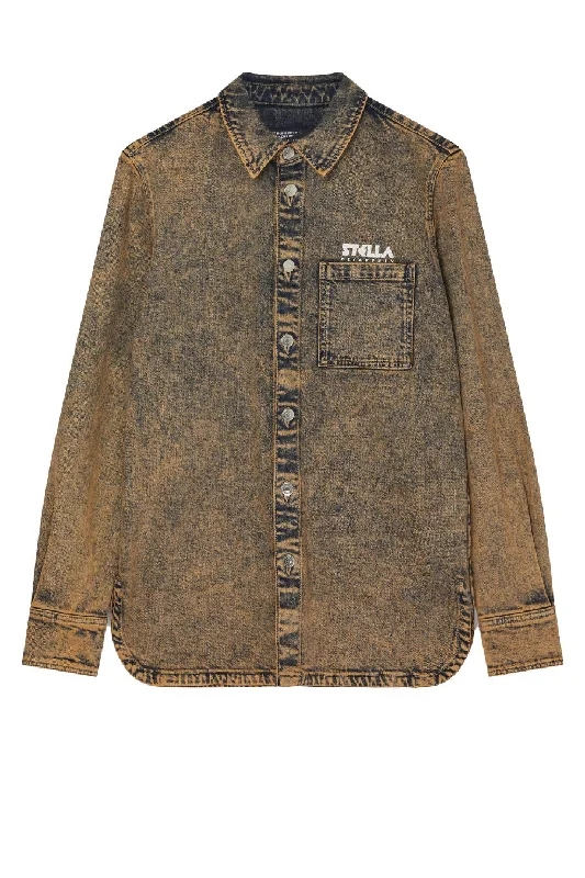 Plus - Size Denim Top for a Comfortable and Stylish FitStella McCartney Stella Logo Denim Shirt - Marble Peach