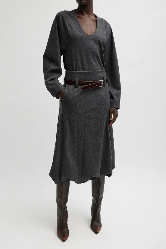 Patchwork Denim Top with a Unique and Artistic AppealTibi Melange Jersey Tucked Panel Skirt - Dark Heather Patchwork Denim Top with a Unique and Artistic AppealTibi Melange Jersey Tucked Panel Skirt - Dark Heather