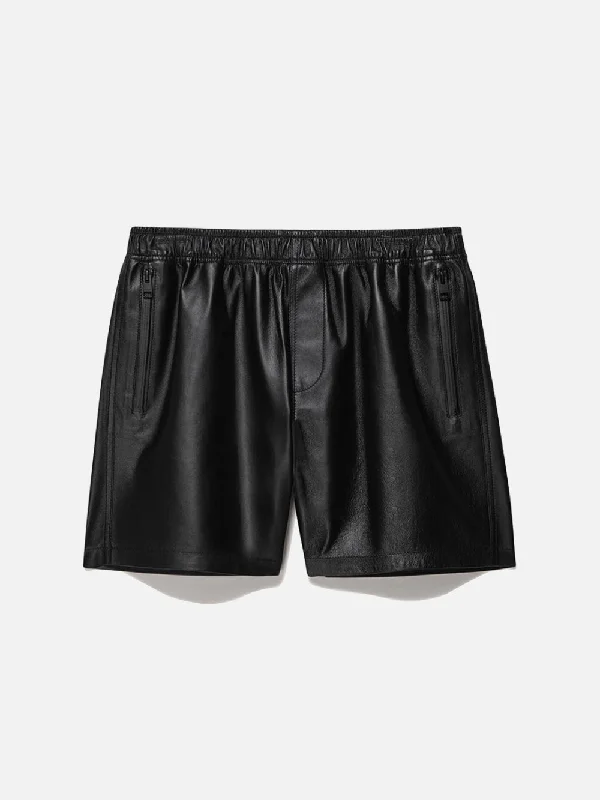 Denim Top for a Beachside Picnic with a Laid - Back StyleVolley Leather Short -- Noir Denim Top for a Beachside Picnic with a Laid - Back StyleVolley Leather Short -- Noir