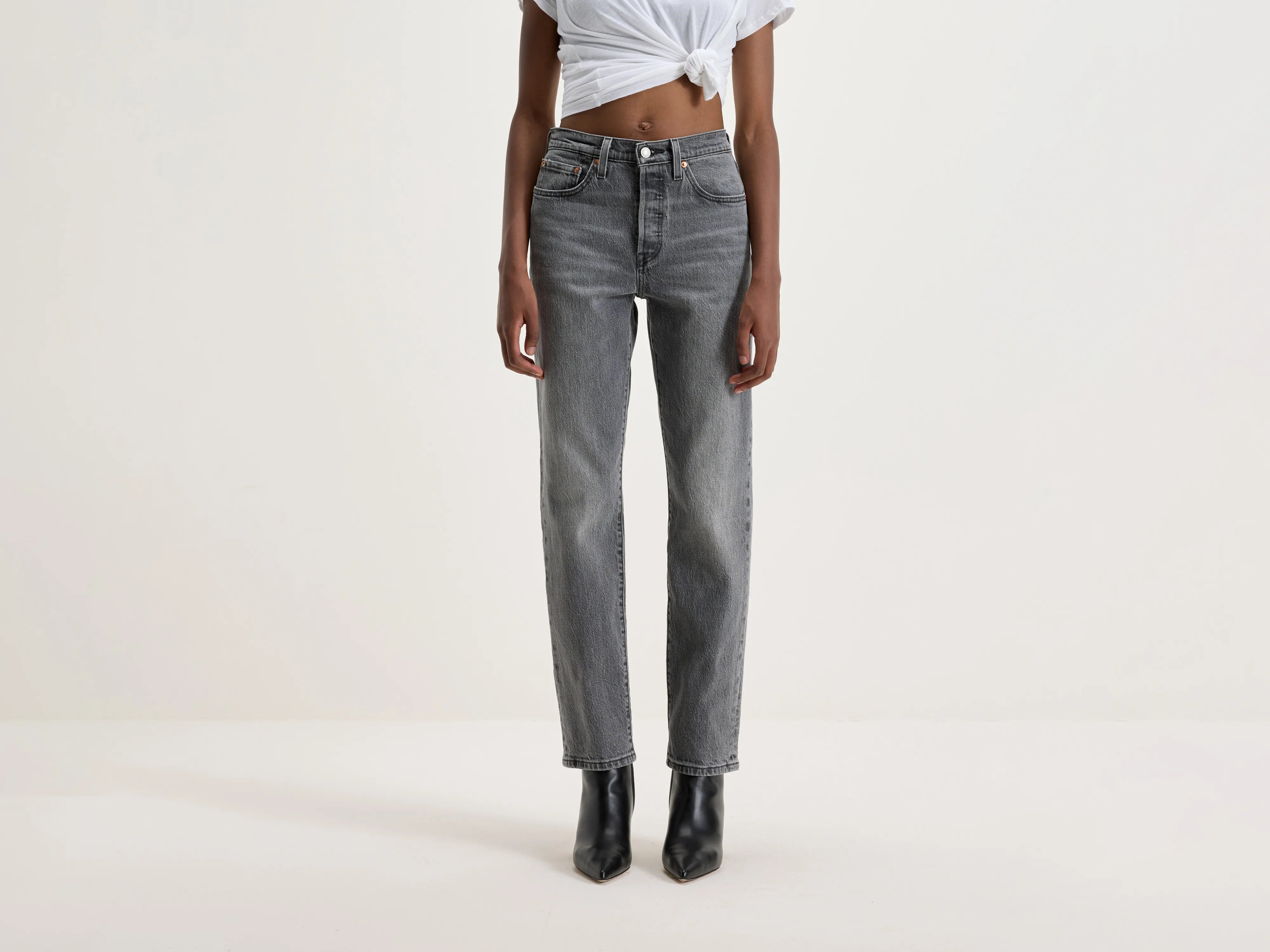 Long - Sleeve Denim Top for Cold Weather Layering501® Crop Jeans (242 / W / GREY)