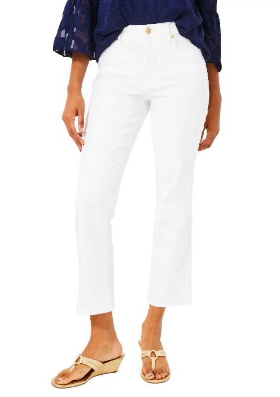 Women's tall - length straight pants Skinny women jeans with a form - fitting design Annet High Rise Crop Flare Jean In Resort White Women's tall - length straight pants Skinny women jeans with a form - fitting design Annet High Rise Crop Flare Jean In Resort White