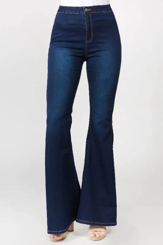 Women's kids - inspired printed pants Colored women jeans in vibrant hues like red and yellow Chic Side Slit Flare Jeans In Dark Blue Women's kids - inspired printed pants Colored women jeans in vibrant hues like red and yellow Chic Side Slit Flare Jeans In Dark Blue