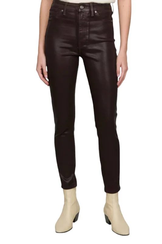 Women's pants with stretch panels Light - wash women jeans for a fresh and summery appearance Coated Ankle Skinny Jeans In Chocolate Women's pants with stretch panels Light - wash women jeans for a fresh and summery appearance Coated Ankle Skinny Jeans In Chocolate