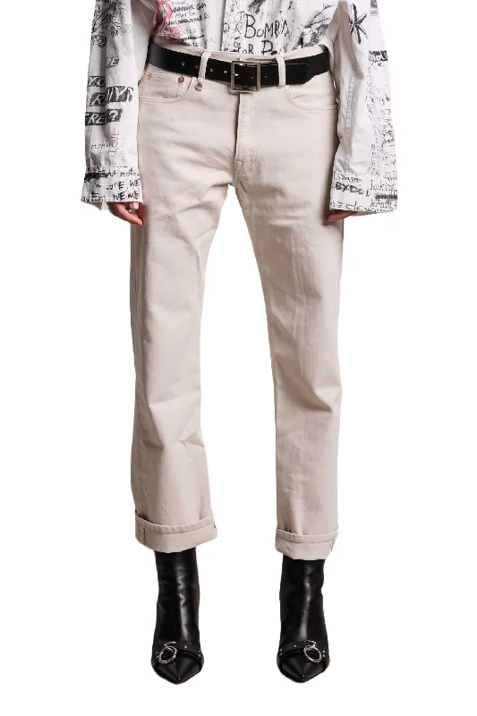 Women's pants for outdoor adventures Dark - wash women jeans for a sophisticated and slimming effect Corduroy Boyfriend Jean In Ecru Women's pants for outdoor adventures Dark - wash women jeans for a sophisticated and slimming effect Corduroy Boyfriend Jean In Ecru