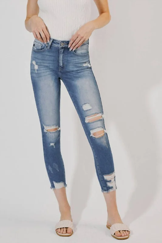 Women's velvet party pants Embellished women jeans with studs or rhinestones for a glamorous touch Distressed Ankle Skinny Jeans In Medium Wash Women's velvet party pants Embellished women jeans with studs or rhinestones for a glamorous touch Distressed Ankle Skinny Jeans In Medium Wash