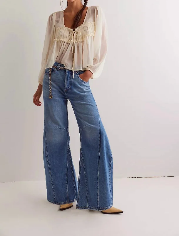 Women's printed floral pants High - waisted women jeans for a flattering silhouette Eden High Slouchy Jeans In Homefree