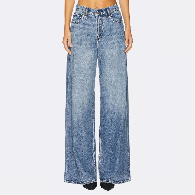 Women's hand - made artisanal pants Acid - wash women jeans with a retro finish Featherweight Sofie High-Rise Full Length Wide (Beverly) Women's hand - made artisanal pants Acid - wash women jeans with a retro finish Featherweight Sofie High-Rise Full Length Wide (Beverly)