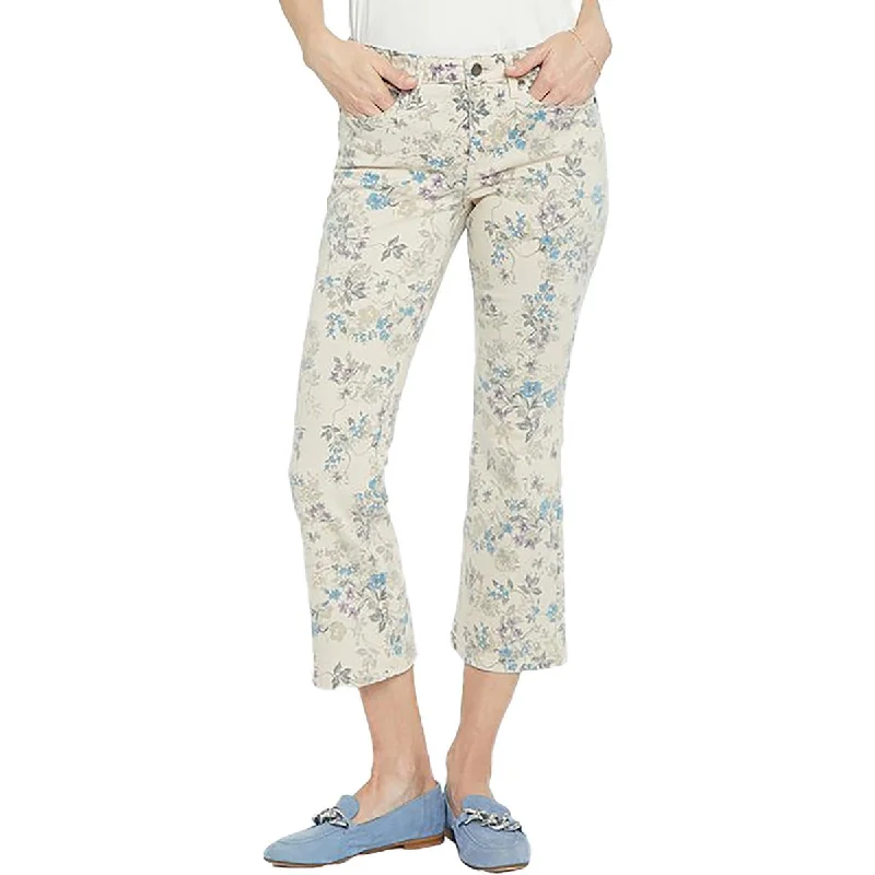 Women's spring - fresh floral pants Skinny women jeans with a form - fitting design Fiona Womens Mid Rise Flare Ankle Jeans Women's spring - fresh floral pants Skinny women jeans with a form - fitting design Fiona Womens Mid Rise Flare Ankle Jeans