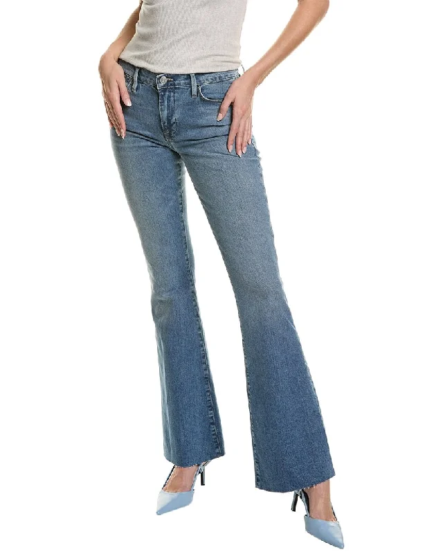 Women's eco - friendly organic pants Mom jeans for a nostalgic and casual look FRAME Denim Le High Raw After Deepwater Flare Jean Women's eco - friendly organic pants Mom jeans for a nostalgic and casual look FRAME Denim Le High Raw After Deepwater Flare Jean