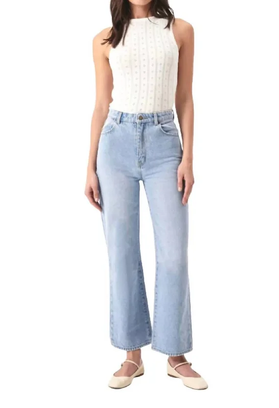 Women's eco - friendly organic pants Mom jeans for a nostalgic and casual look Heidi Ankle Jean In Light Blue Women's eco - friendly organic pants Mom jeans for a nostalgic and casual look Heidi Ankle Jean In Light Blue