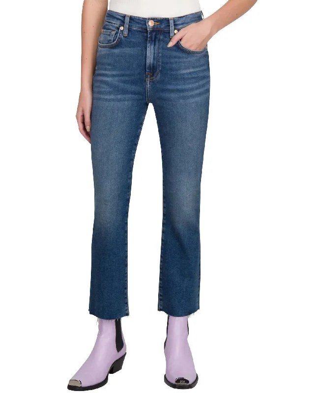 Women's pants with thermal lining Wide - leg women jeans for a modern and relaxed vibe High Waist Slim Kick Jeans In Blueprint Women's pants with thermal lining Wide - leg women jeans for a modern and relaxed vibe High Waist Slim Kick Jeans In Blueprint