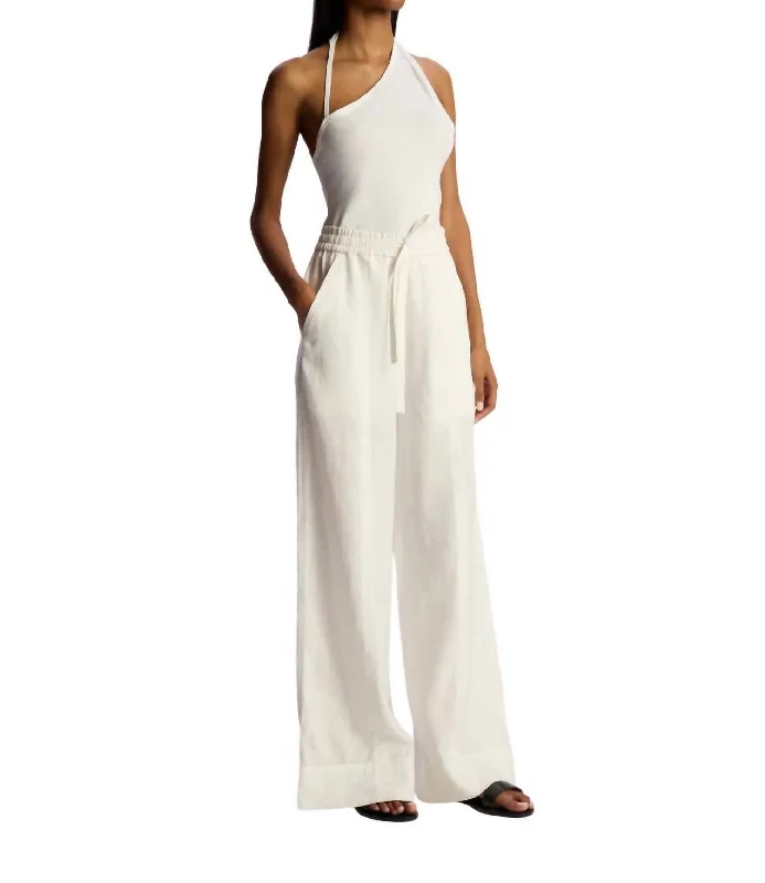 Women's striped business pants Bootcut women jeans to complement various shoe styles Holden Wide Leg Pant In Cream Women's striped business pants Bootcut women jeans to complement various shoe styles Holden Wide Leg Pant In Cream