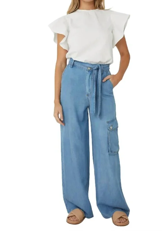 Women's matching top and pants set Mom jeans for a nostalgic and casual look Jodi Denim Wash Pants In Indigo Women's matching top and pants set Mom jeans for a nostalgic and casual look Jodi Denim Wash Pants In Indigo
