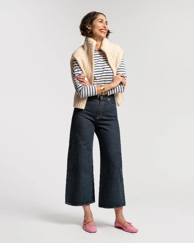 Women's hand - made artisanal pants Acid - wash women jeans with a retro finish Judy Wide Leg Jean Women's hand - made artisanal pants Acid - wash women jeans with a retro finish Judy Wide Leg Jean