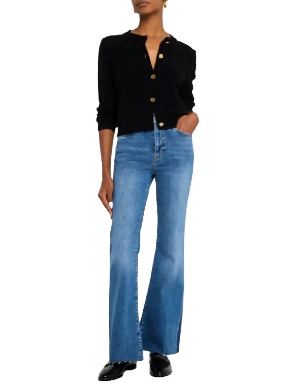 Women's matching top and pants set Mom jeans for a nostalgic and casual look Le Easy Flare Raw Fray Outseam Insert Jeans In Mermaid Women's matching top and pants set Mom jeans for a nostalgic and casual look Le Easy Flare Raw Fray Outseam Insert Jeans In Mermaid