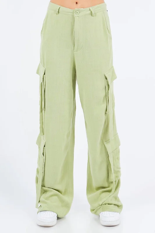 Women's on - sale casual pants Light - wash women jeans for a fresh and summery appearance Linen Wide Leg Cargo Pants In Sage Women's on - sale casual pants Light - wash women jeans for a fresh and summery appearance Linen Wide Leg Cargo Pants In Sage