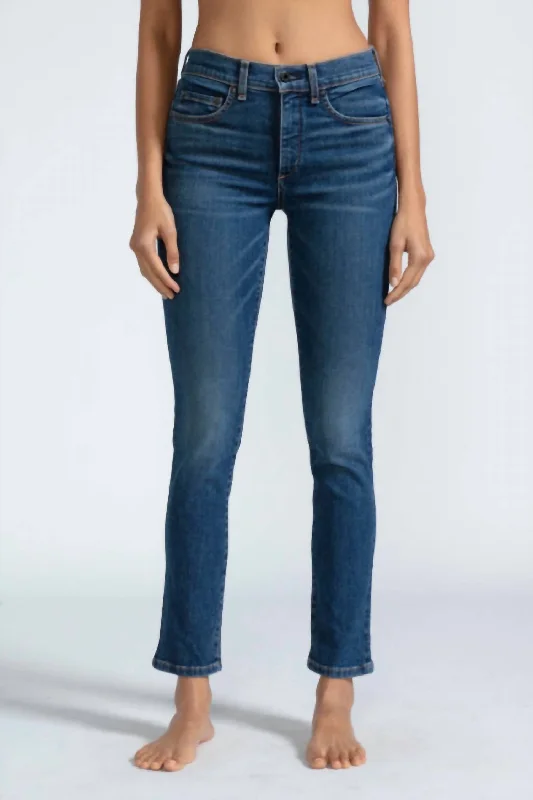 Women's velvet party pants Embellished women jeans with studs or rhinestones for a glamorous touch Mid Rise Skinny Jean In Telluride