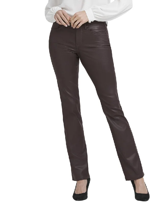 Women's tall - length straight pants Skinny women jeans with a form - fitting design NYDJ Marilyn Cordovan Coated Straight Jean Women's tall - length straight pants Skinny women jeans with a form - fitting design NYDJ Marilyn Cordovan Coated Straight Jean