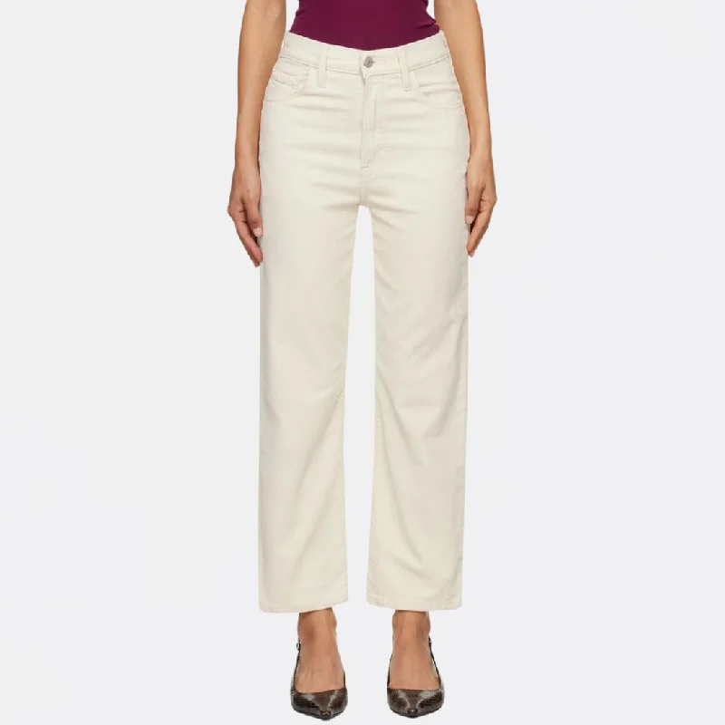Women's pants with wrinkle - resistant material Cargo women jeans with multiple pockets for added functionality Ribcage Straight Ankle Zip (White Swan) Women's pants with wrinkle - resistant material Cargo women jeans with multiple pockets for added functionality Ribcage Straight Ankle Zip (White Swan)