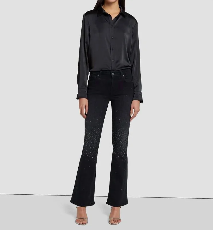 Women's long - length casual pants Straight - leg women jeans with a classic and timeless appeal Tailorless Crystal Bootcut Jean In Black Iris Women's long - length casual pants Straight - leg women jeans with a classic and timeless appeal Tailorless Crystal Bootcut Jean In Black Iris