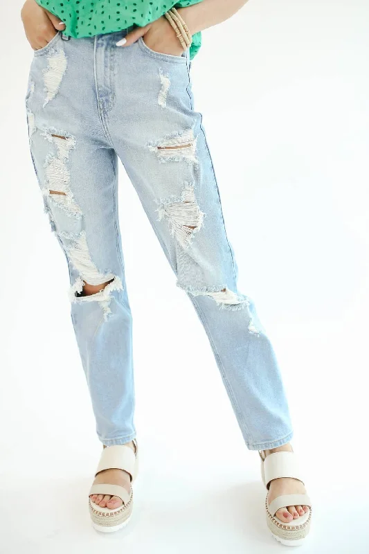 Women's checked casual pants Skinny women jeans with a form - fitting design The Amelia Distressed Mom Jean In Light Wash Women's checked casual pants Skinny women jeans with a form - fitting design The Amelia Distressed Mom Jean In Light Wash