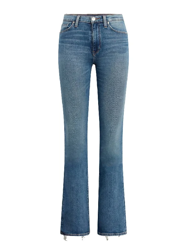 Women's pants for outdoor adventures Dark - wash women jeans for a sophisticated and slimming effect Women's Barbara High Rise Bootcut Jeans In Sandy Destroy Hem Women's pants for outdoor adventures Dark - wash women jeans for a sophisticated and slimming effect Women's Barbara High Rise Bootcut Jeans In Sandy Destroy Hem