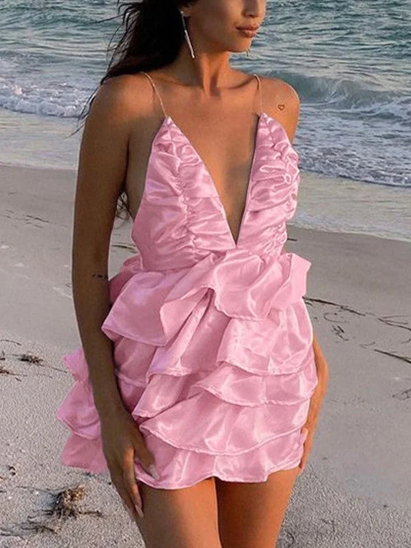 Mini dresses with keyhole necklinesBerryBetty - Backless Ruffle Tiered Slip Mini Dress Mini dresses with keyhole necklinesBerryBetty - Backless Ruffle Tiered Slip Mini Dress