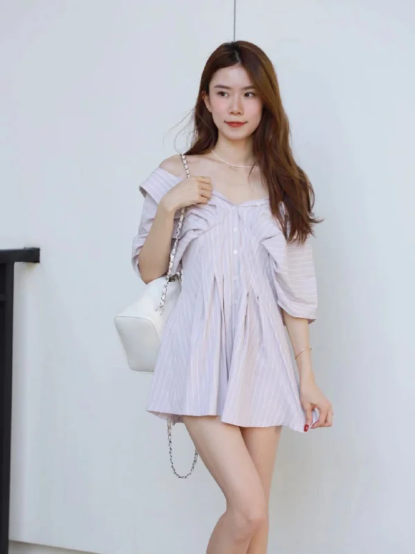 Ruffled mini dresses for a romantic touchCross at the back butterfly Mini Dress