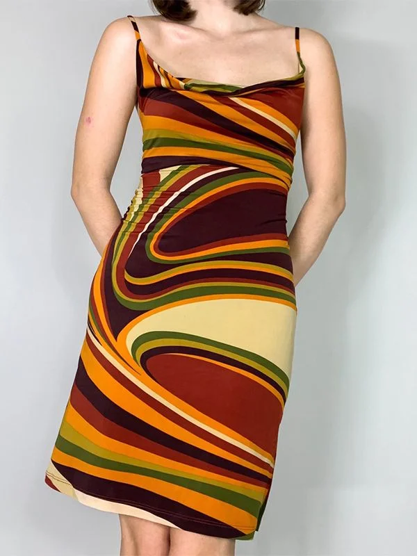 Mini dresses with gathered skirts for a voluminous effectBerryBetty - Cross Back Striped Split Mini Dress Mini dresses with gathered skirts for a voluminous effectBerryBetty - Cross Back Striped Split Mini Dress