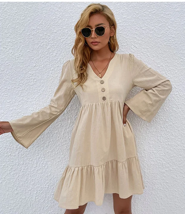 Mini dresses with tassel accents for a fun touchKelley Linen Blend Shirt Dress