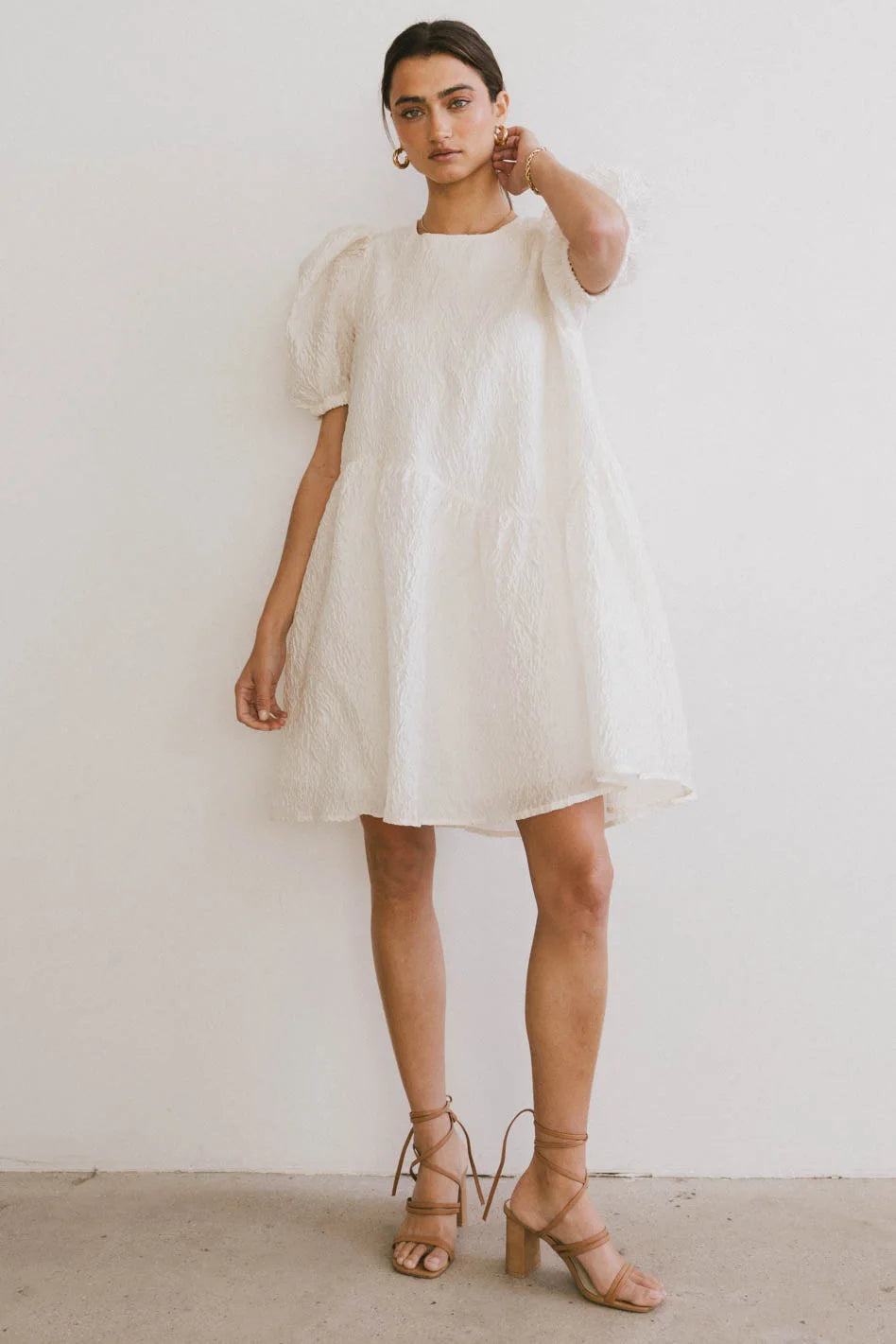 Mini dresses with beaded embellishments for a fancy eventMaison Textured Mini Dress in White Mini dresses with beaded embellishments for a fancy eventMaison Textured Mini Dress in White