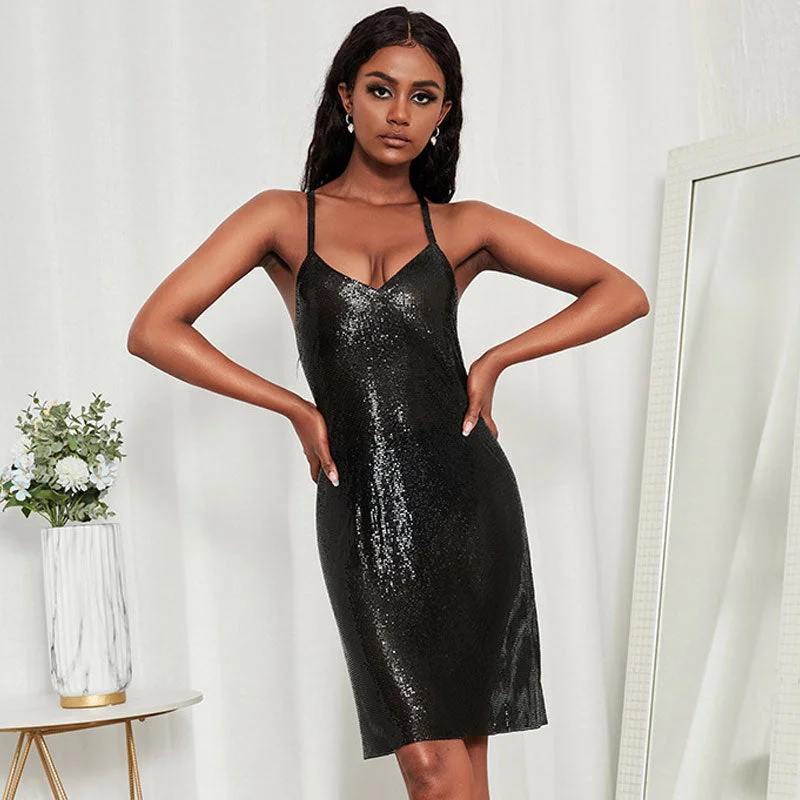 Velvet mini dresses for autumn weddingsBerryBetty - V Neck Low Back Sleeveless Party Mini Dress - Black Velvet mini dresses for autumn weddingsBerryBetty - V Neck Low Back Sleeveless Party Mini Dress - Black