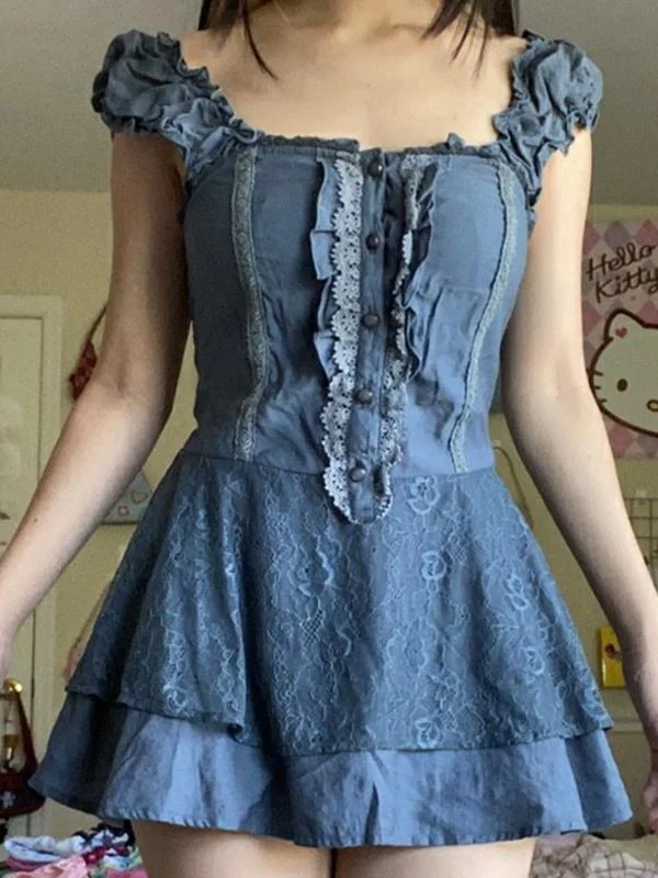 Mini dresses with pocket details for added functionalityBerryBetty - Patchwork Lace Tiered Strap Mini Dress Mini dresses with pocket details for added functionalityBerryBetty - Patchwork Lace Tiered Strap Mini Dress