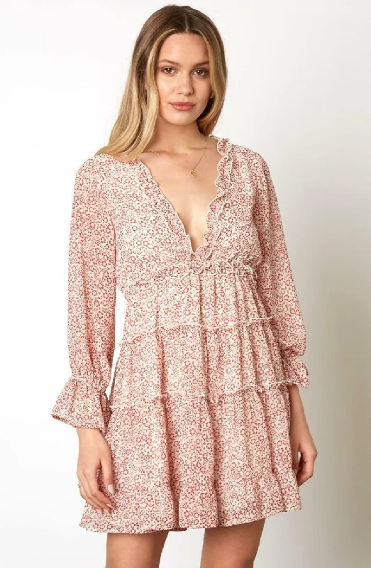 Wedding guest dresses with keyhole backs and flowing fabricsBlossom Vibes Brick Red Floral Mini Dress Wedding guest dresses with keyhole backs and flowing fabricsBlossom Vibes Brick Red Floral Mini Dress